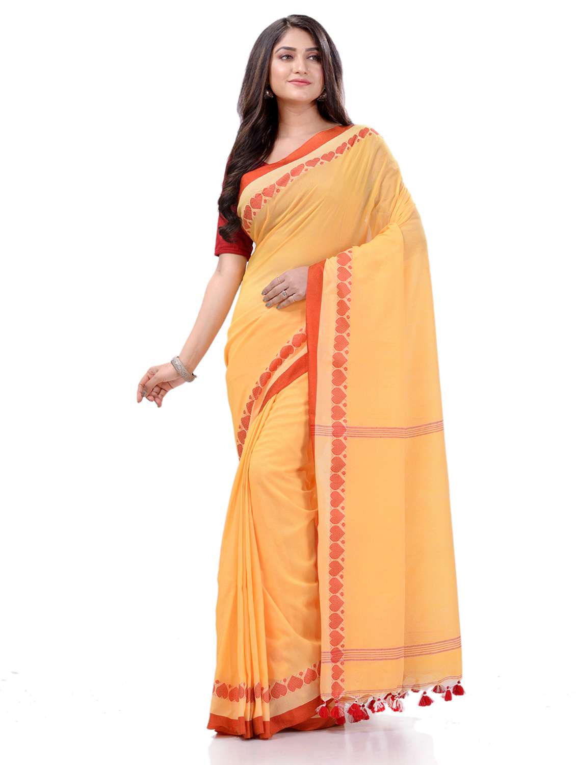 women's printed yellow colored saree with blouse - 19994588 -  Zoom Image - 0