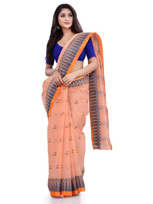 women's self design peach colored saree - 19994658 - Standard Image - 0