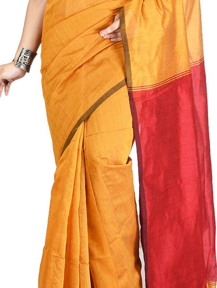 women's self design mustard colored saree with blouse - 19994681 - Standard Image - 2