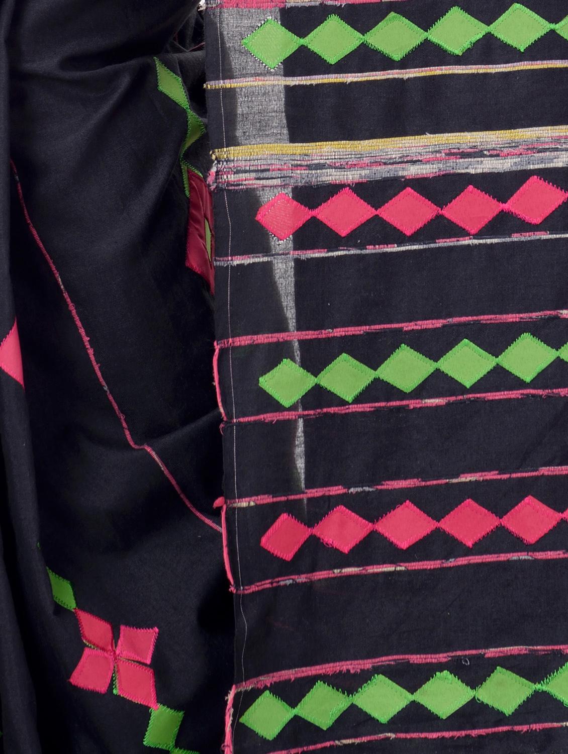 women's stripes black colored saree with blouse - 19994761 - Standard Image - 2