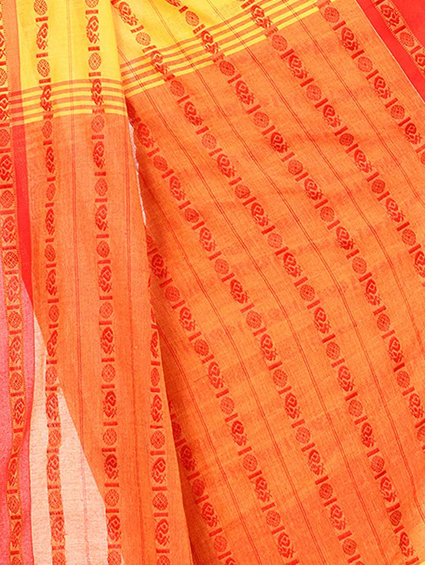 women's stripes yellow colored saree with blouse - 19994782 -  Standard Image - 2