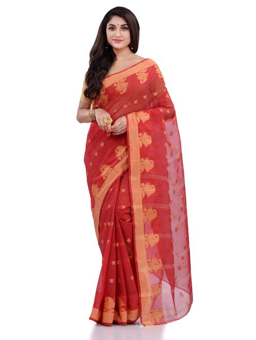 women's self design red colored saree - 19994805 -  Standard Image - 0