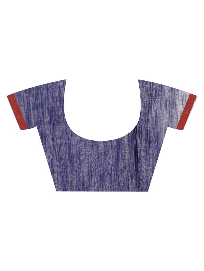 blue cotton handloom saree with blouse - 19994809 -  Standard Image - 2