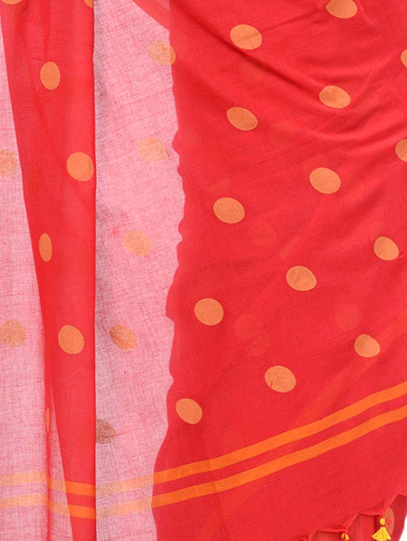 women's polka dots red colored saree - 19994816 -  Standard Image - 2