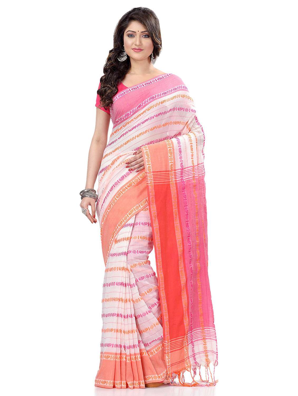 women's self design multi colored saree with blouse
