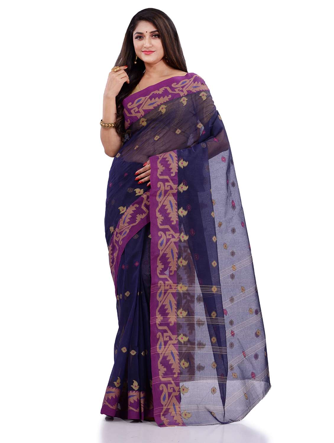 women's paisley blue colored saree
