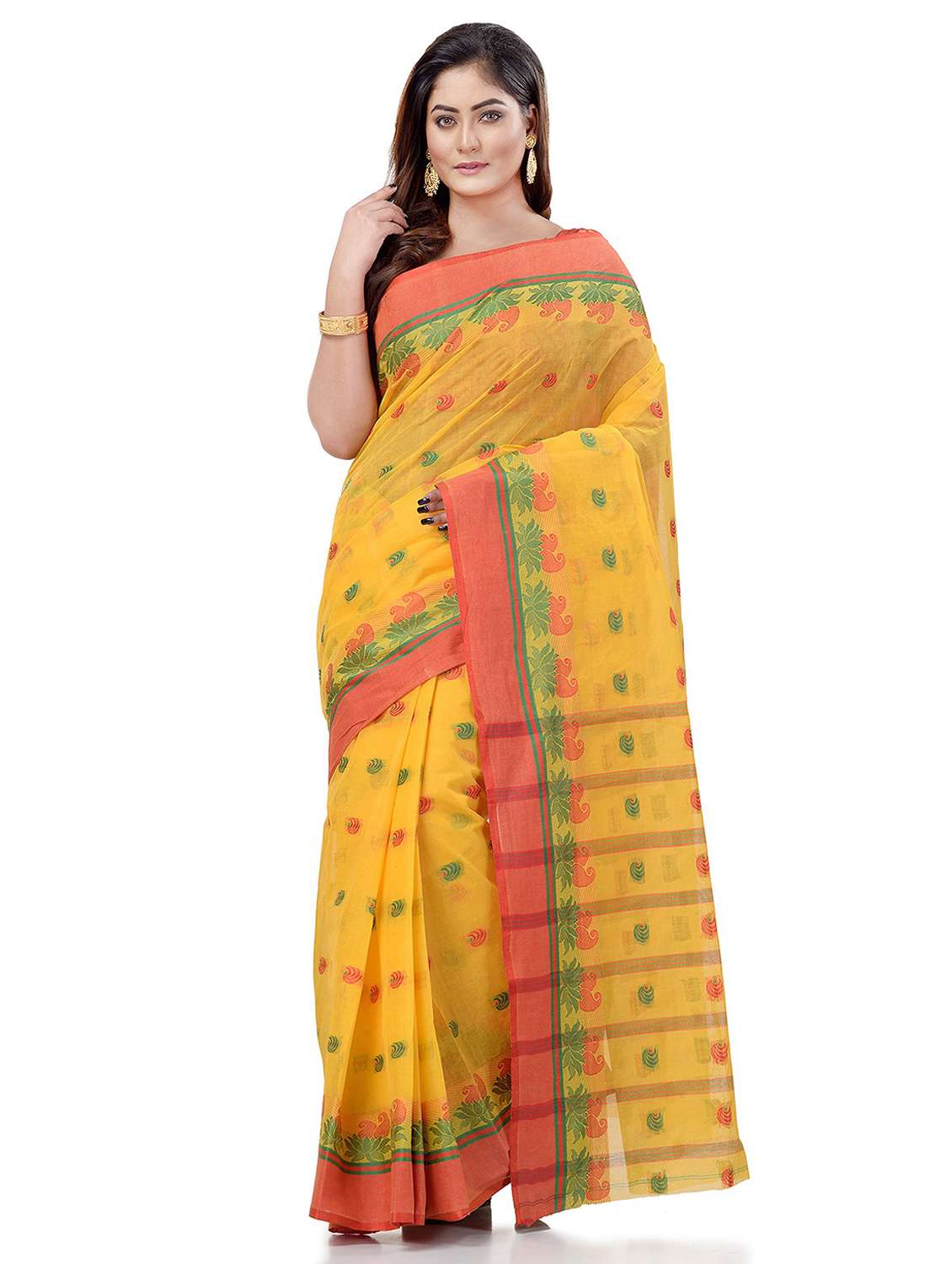 women self design tant saree
