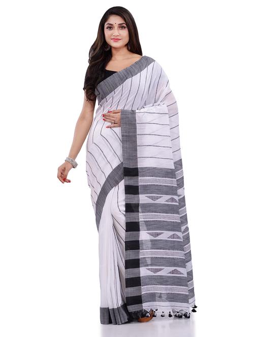 women striped handloom saree with blouse - 19994906 - Standard Image - 0