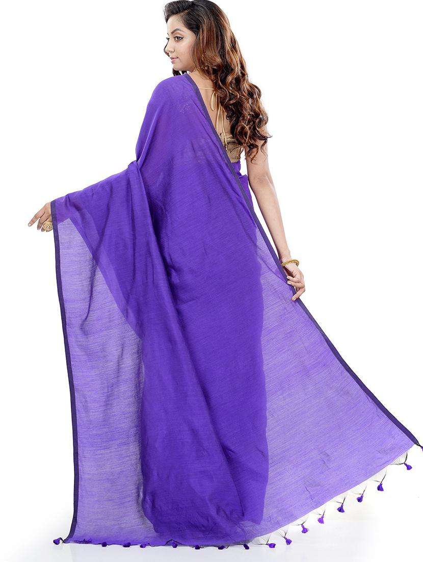 women's solid purple colored saree with blouse - 19994909 -  Standard Image - 2