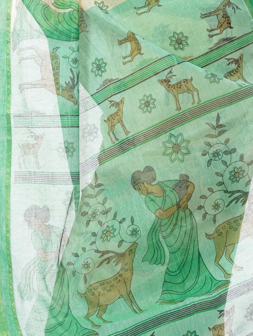 women's kalamkari green colored saree - 19994932 - Standard Image - 2
