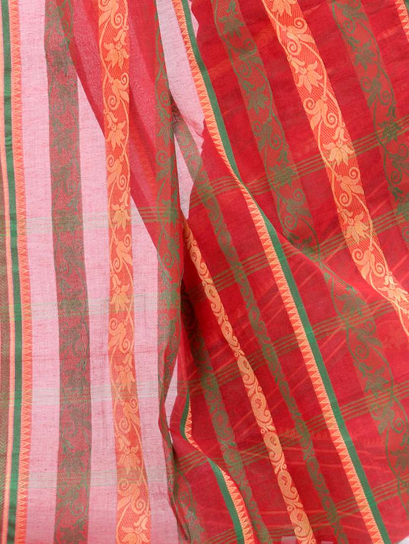 women's stripes red colored saree - 19994945 -  Standard Image - 2