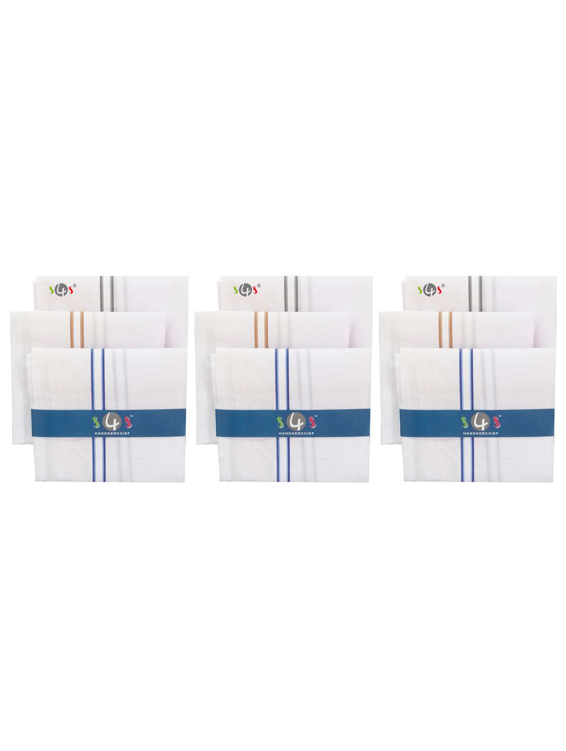 white striped 100% cotton handkerchief combo