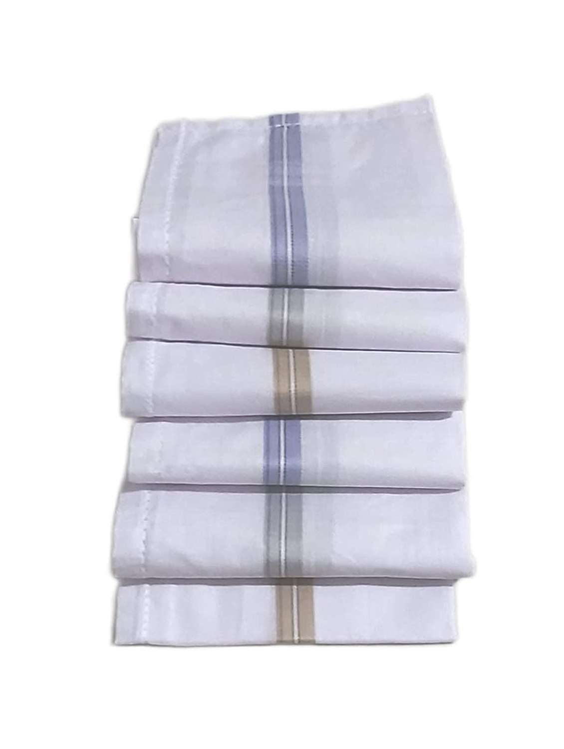 white striped 100% cotton handkerchief combo - 19995108 -  Standard Image - 2