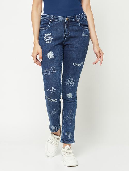 women's printed slim fit jeans - 19995181 - Standard Image - 0