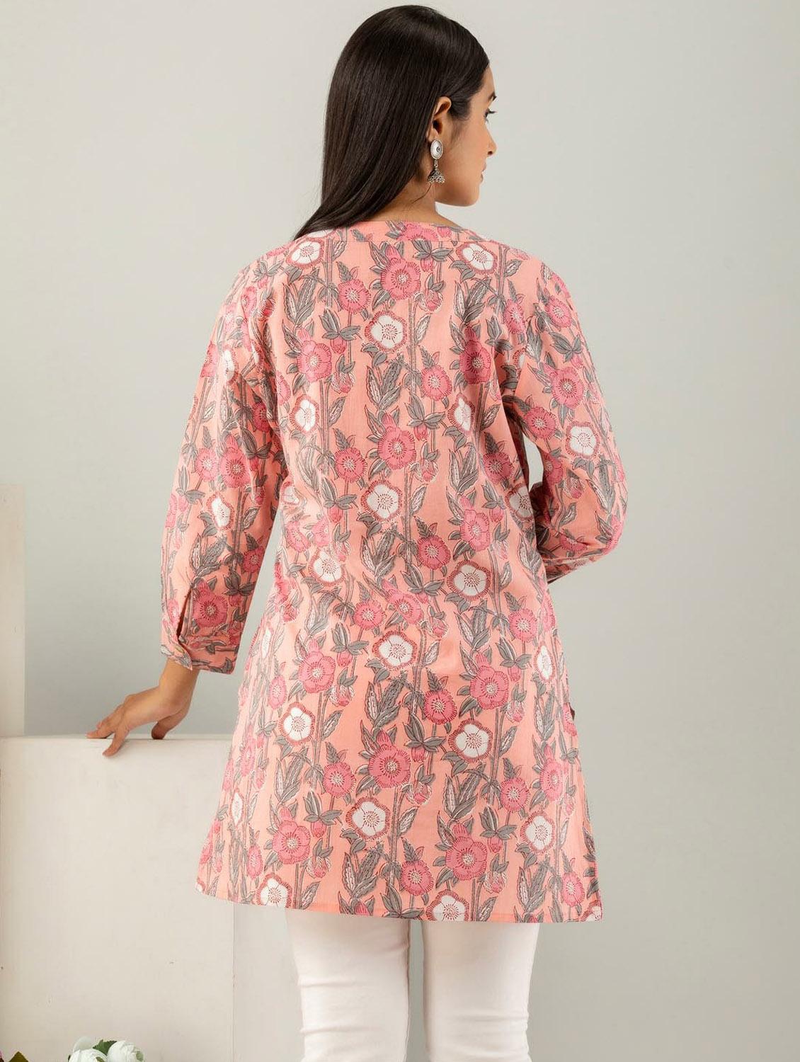 printed cotton short kurti - 19995582 - Standard Image - 2