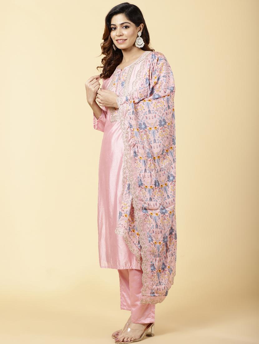 self design kurta palazzo set with dupatta - 19995596 - Standard Image - 2