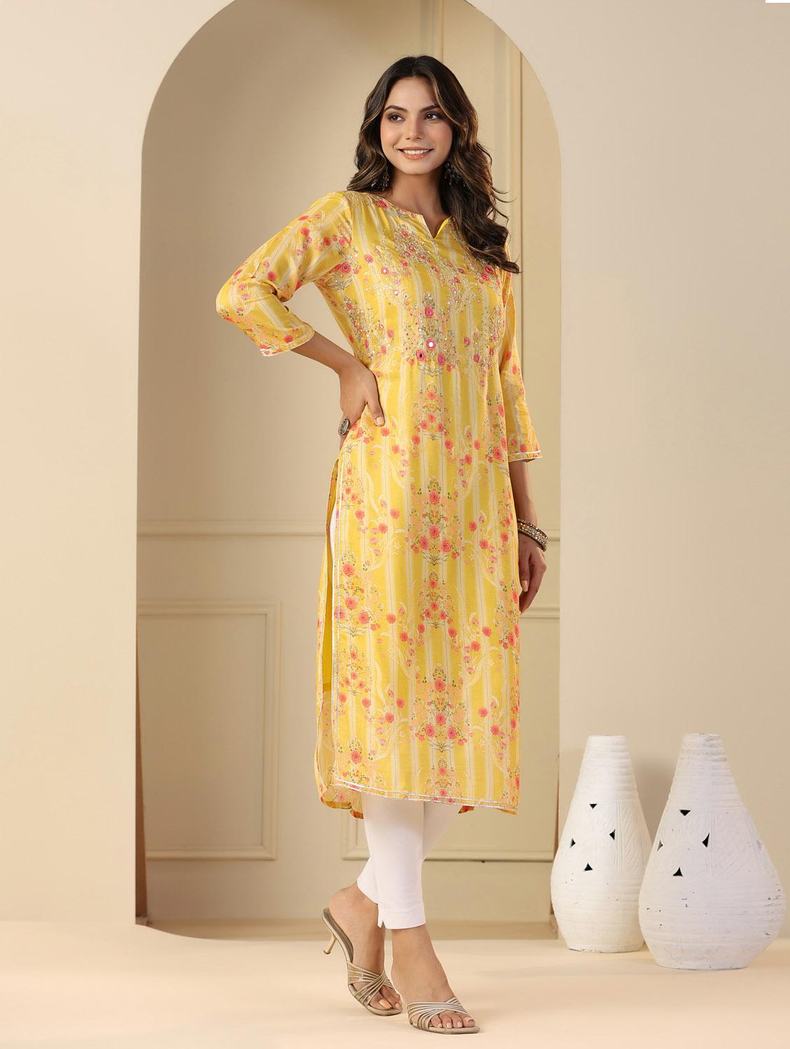 women's straight kurta - 19995642 - Standard Image - 2