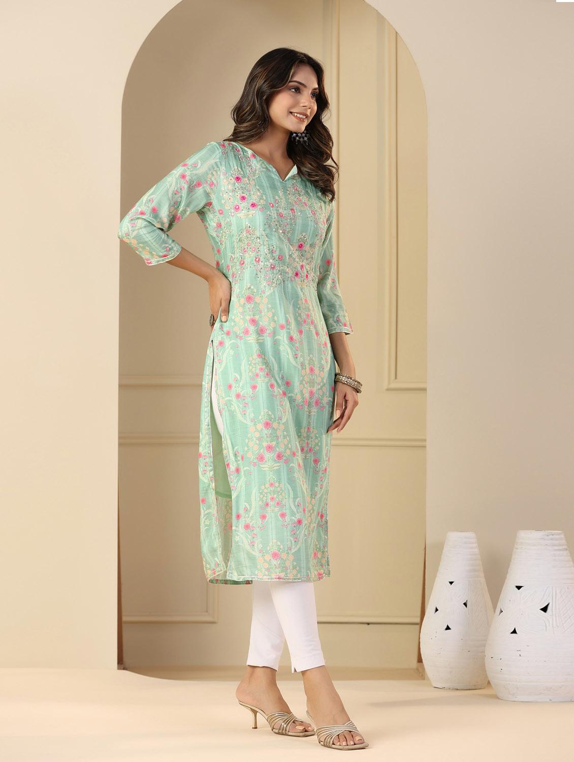 women's straight kurta - 19995643 - Standard Image - 2