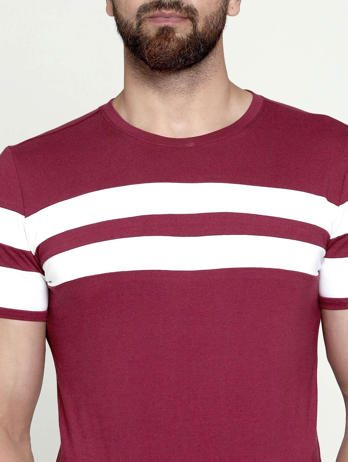 round neck taped regular t-shirt - 19995758 - Standard Image - 2