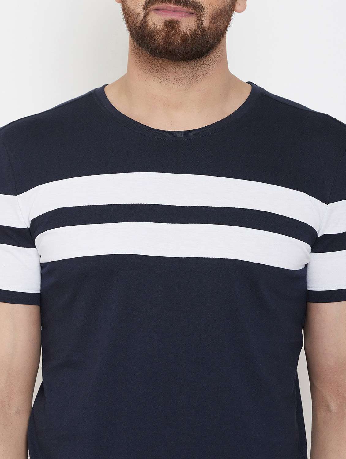 round neck taped regular t-shirt - 19995761 -  Standard Image - 2