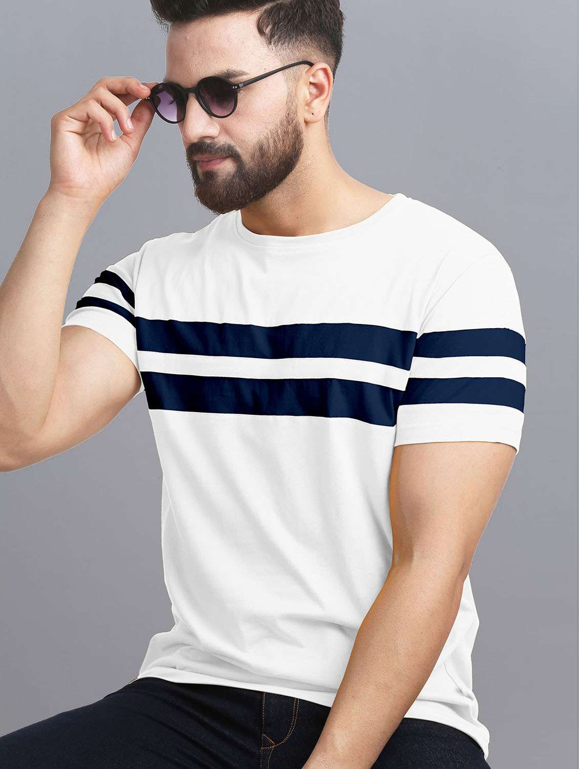 round neck taped regular t-shirt