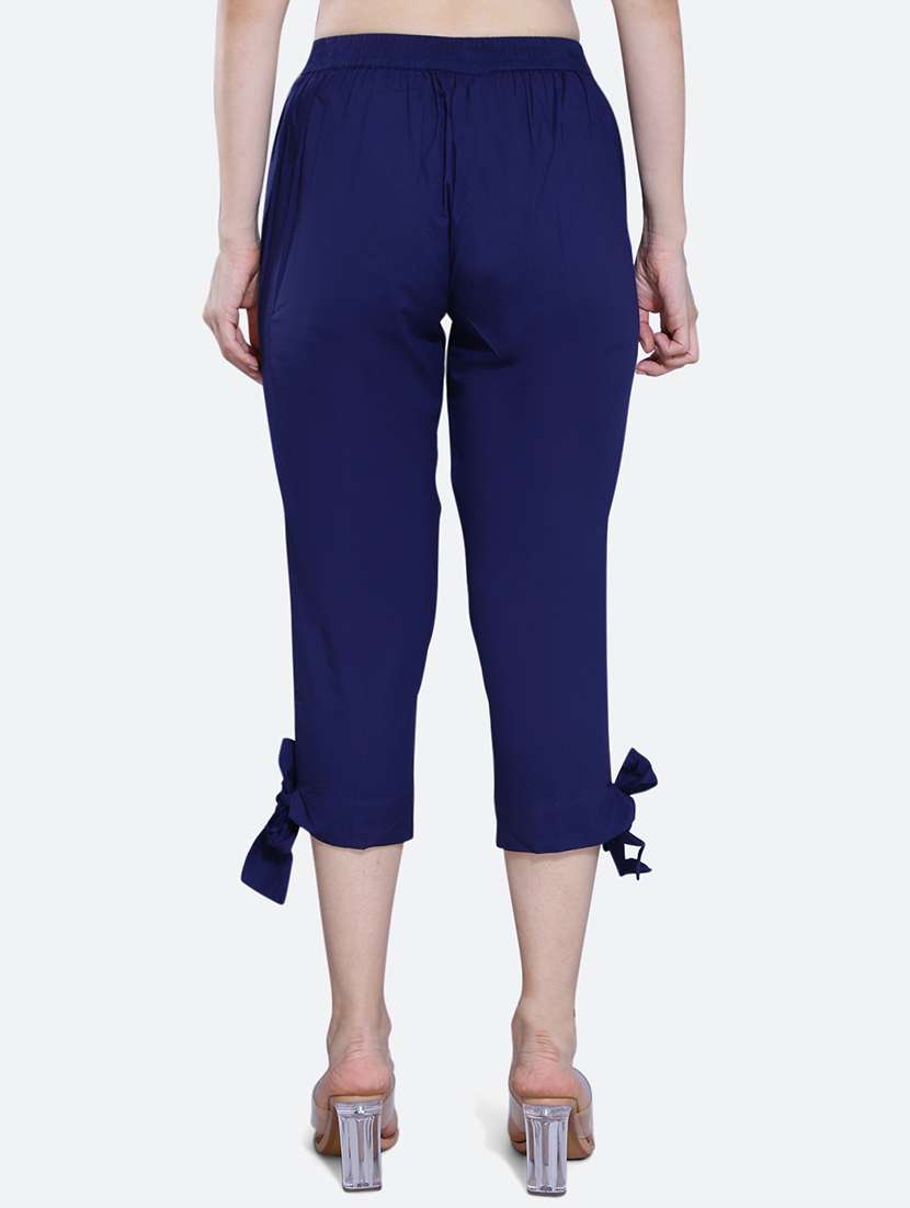 navy blue solid mid rise capri legging - 19996234 -  Standard Image - 2