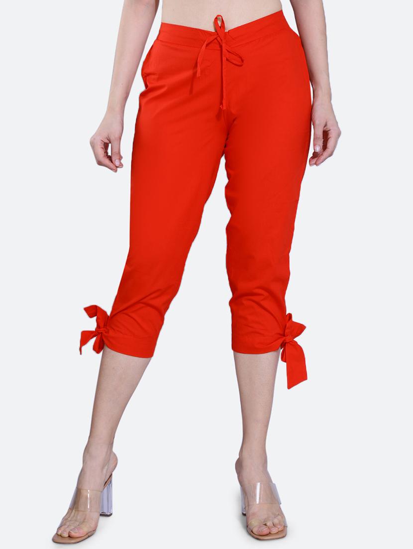 orange solid mid rise capri legging - 19996236 - Zoom Image - 0