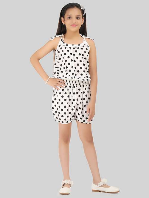 white polka doted sleeveless playsuit  - 19996416 -  Standard Image - 0