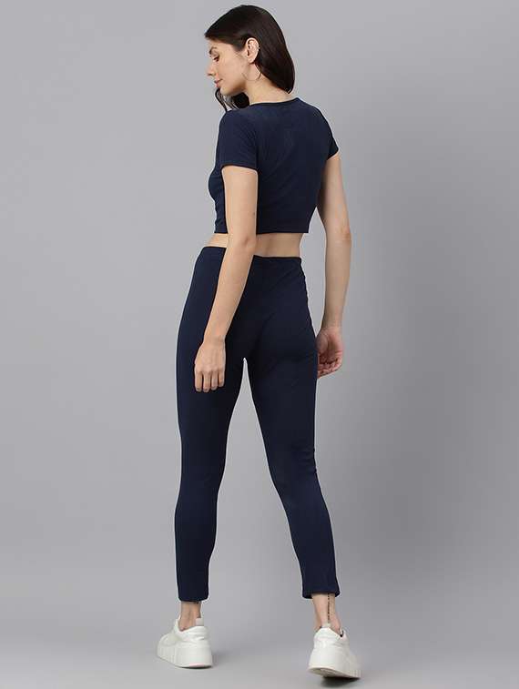 round neck solid active wear set - 19996680 - Standard Image - 2