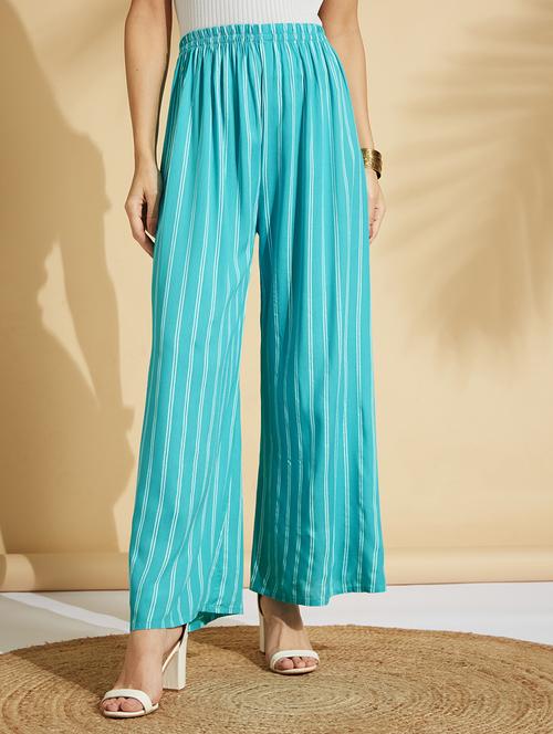 green rayon palazzos - 19997079 -  Standard Image - 0