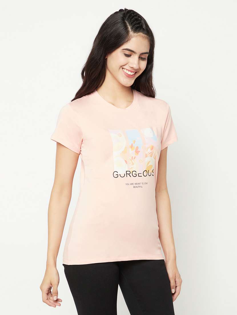 peach viscose regular tshirt - 19997144 - Standard Image - 2