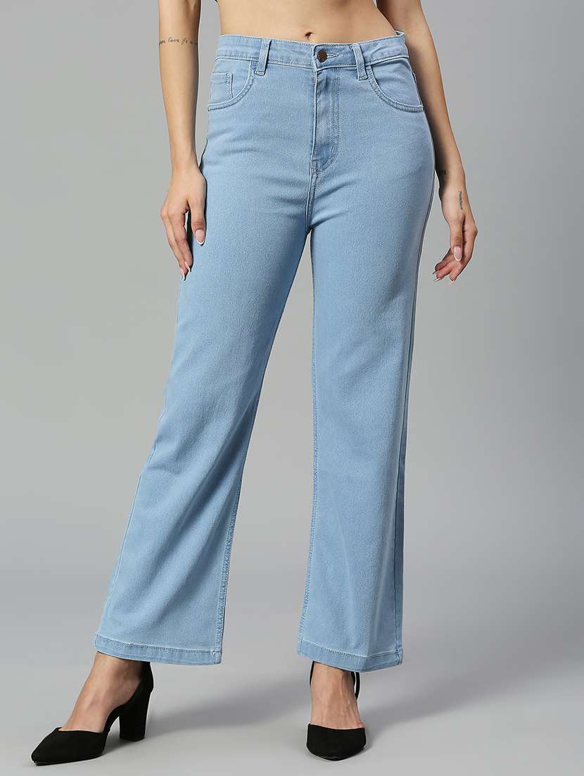women's plain straight fit jeans