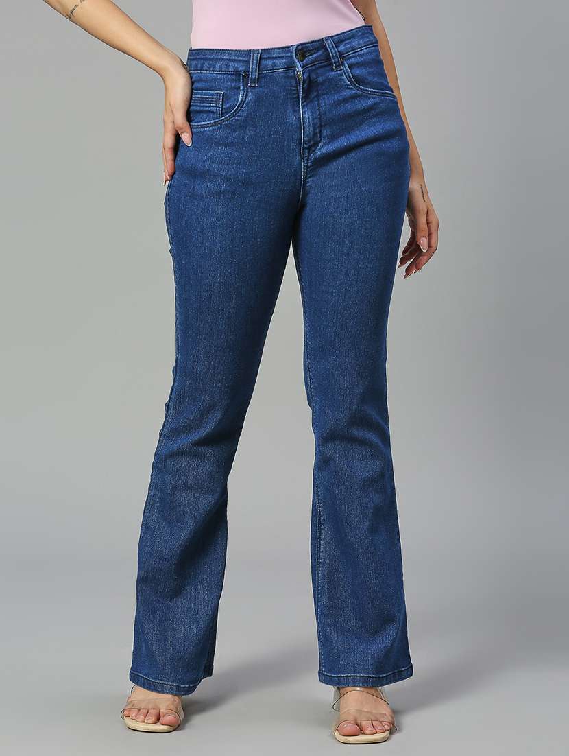 Women's Plain Bootcut Jeans