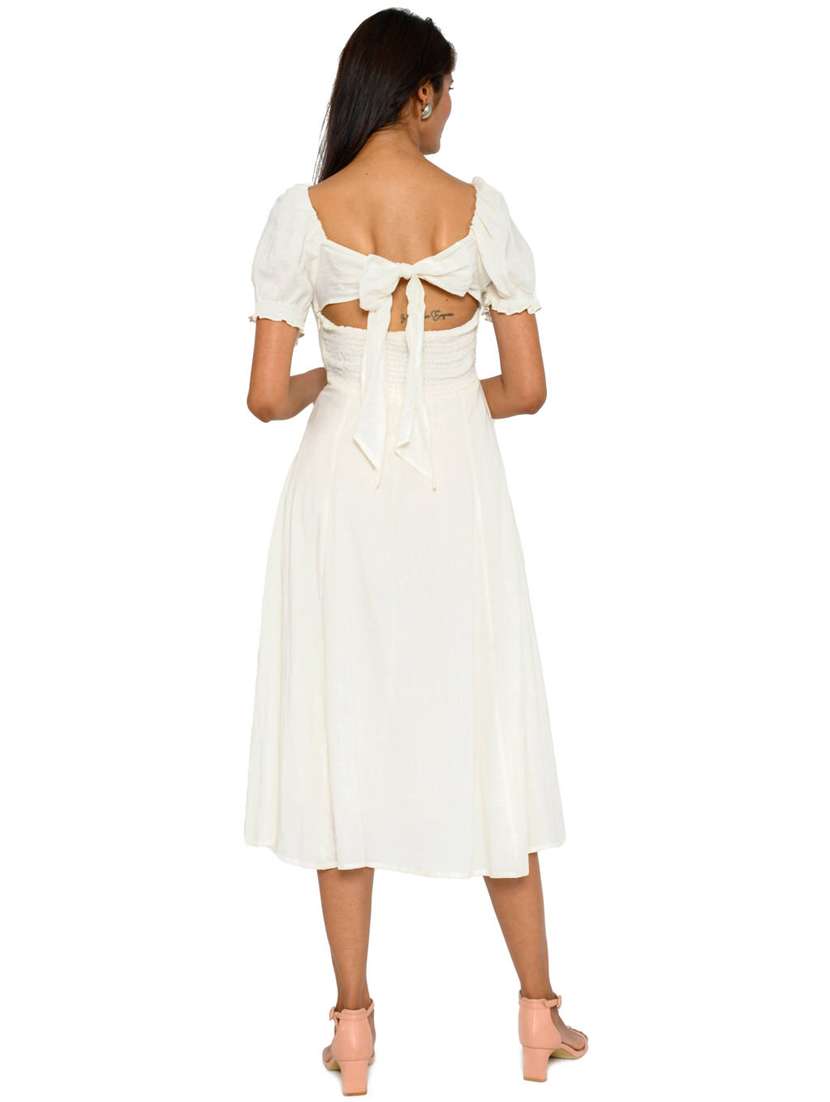 white linen a-line dress - 19999245 -  Standard Image - 2