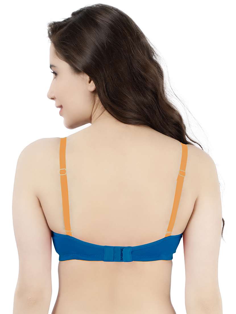blue solid 3/4 coverage plunge bra - 19999463 - Standard Image - 2