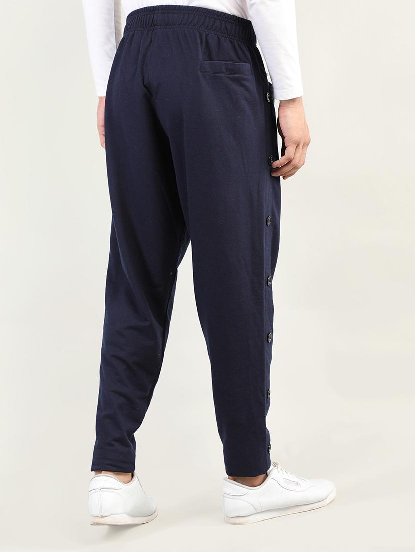 dark blue cotton blend track pant - 19999707 - Standard Image - 2