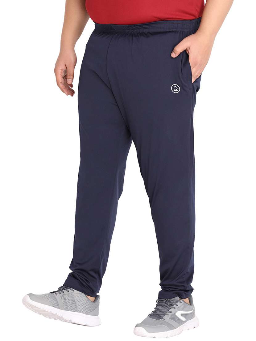 men blue solids full length track pant - 19999731 - Standard Image - 2