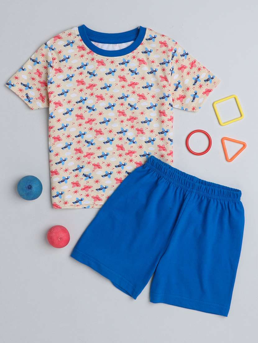 boys printed shorts set