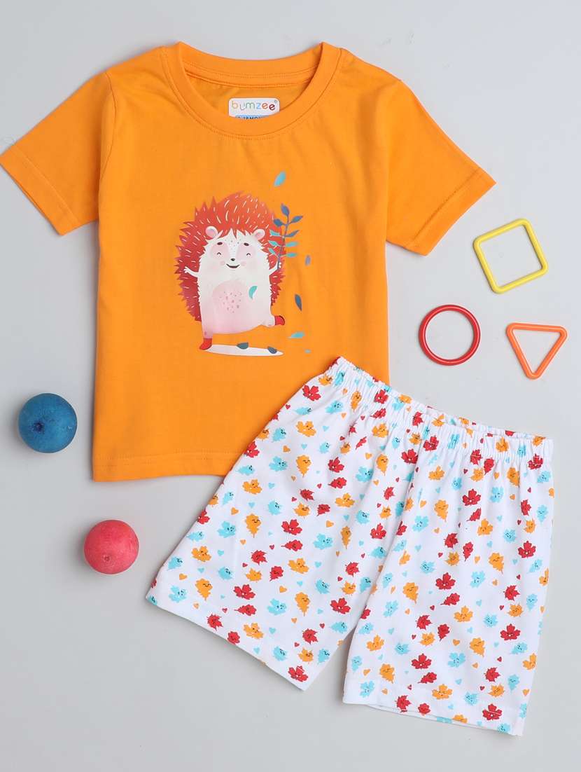 boys printed shorts set