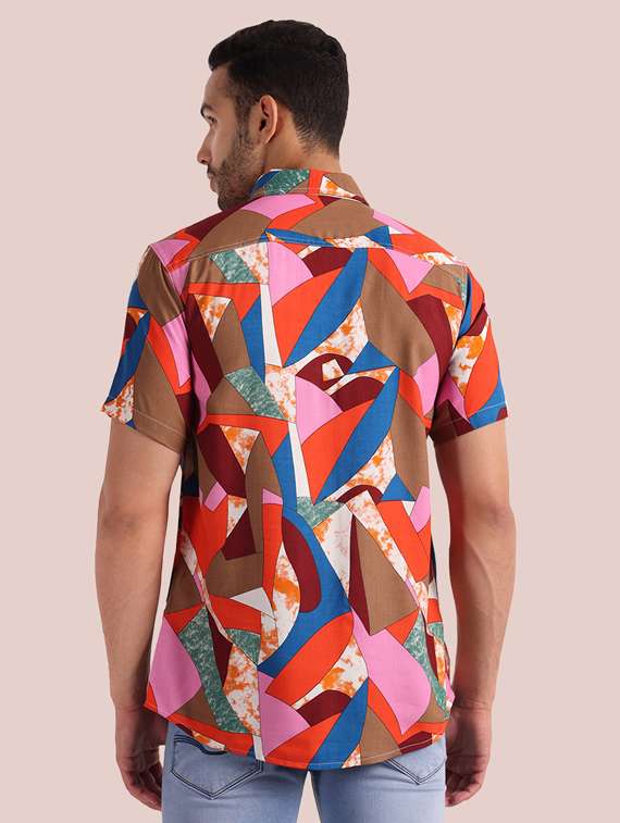 mens geometric casual shirt - 20002303 -  Standard Image - 2