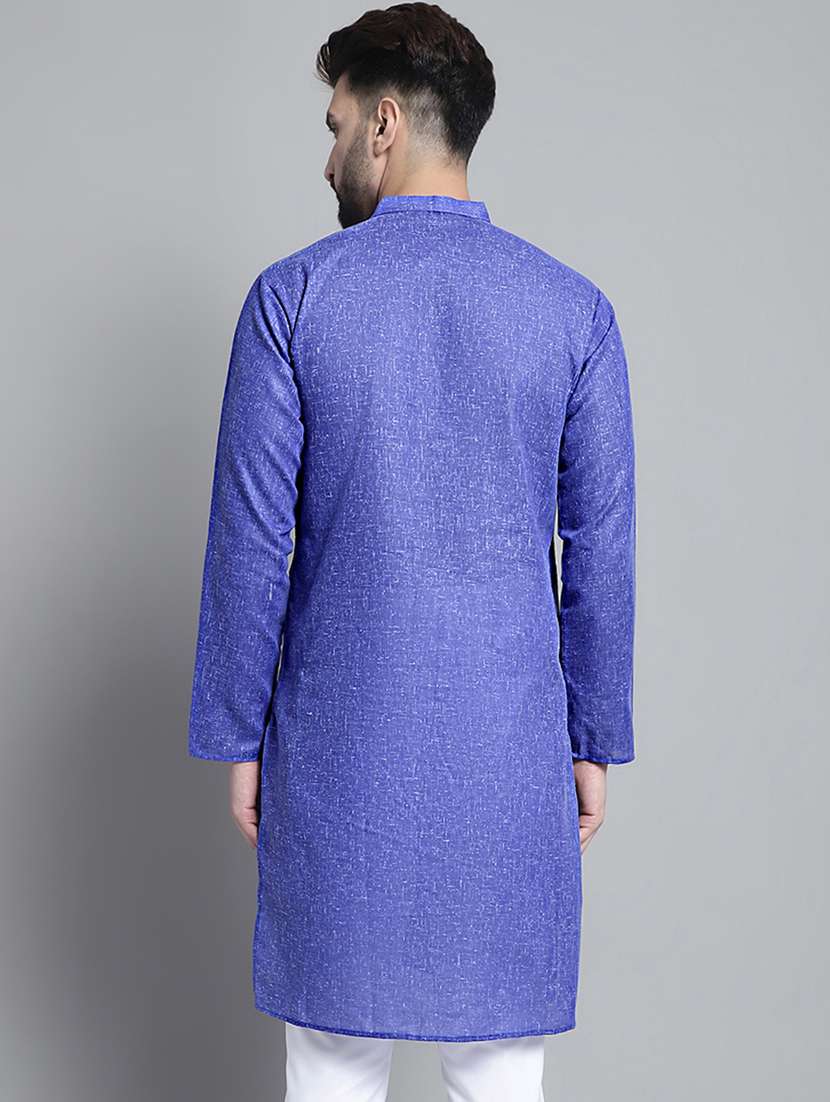 mandarin neck solid long kurta - 20002392 -  Standard Image - 2
