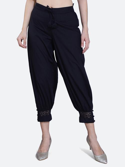 mid rise solid  trouser - 20002542 -  Standard Image - 0
