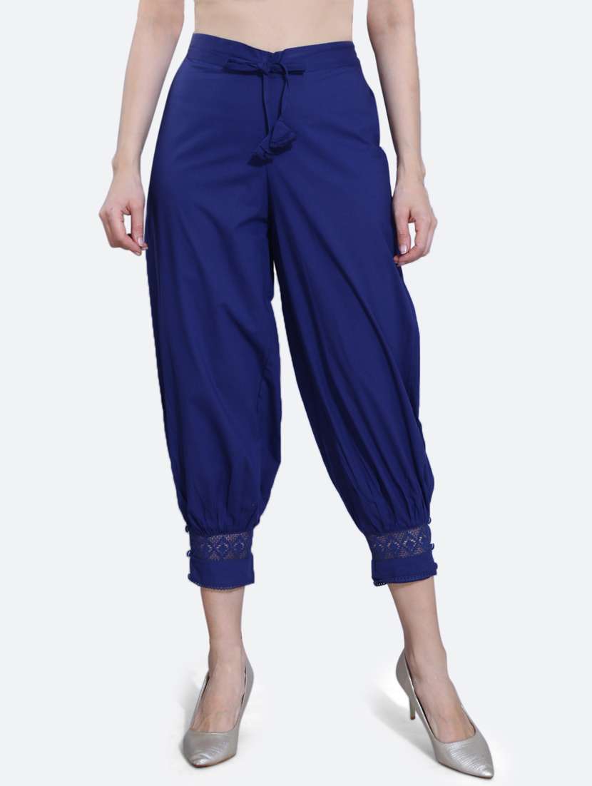 mid rise solid cropped trouser