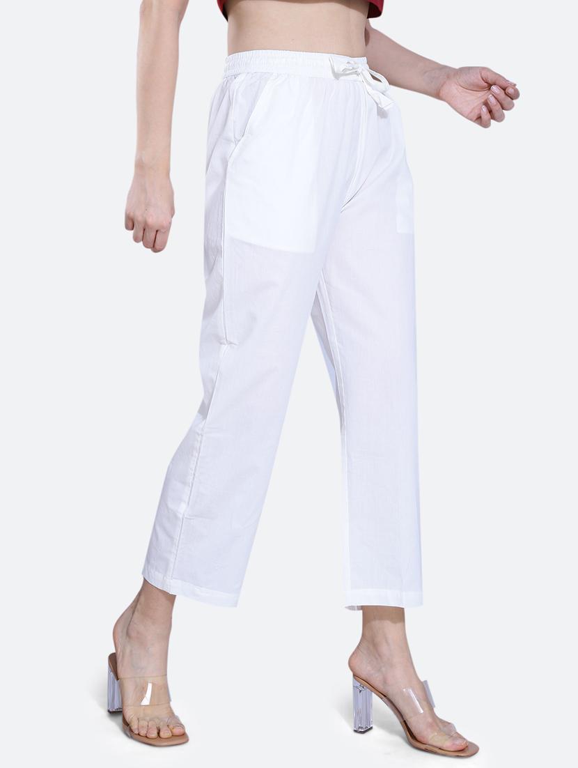 white cotton trousers - 20002551 - Standard Image - 2