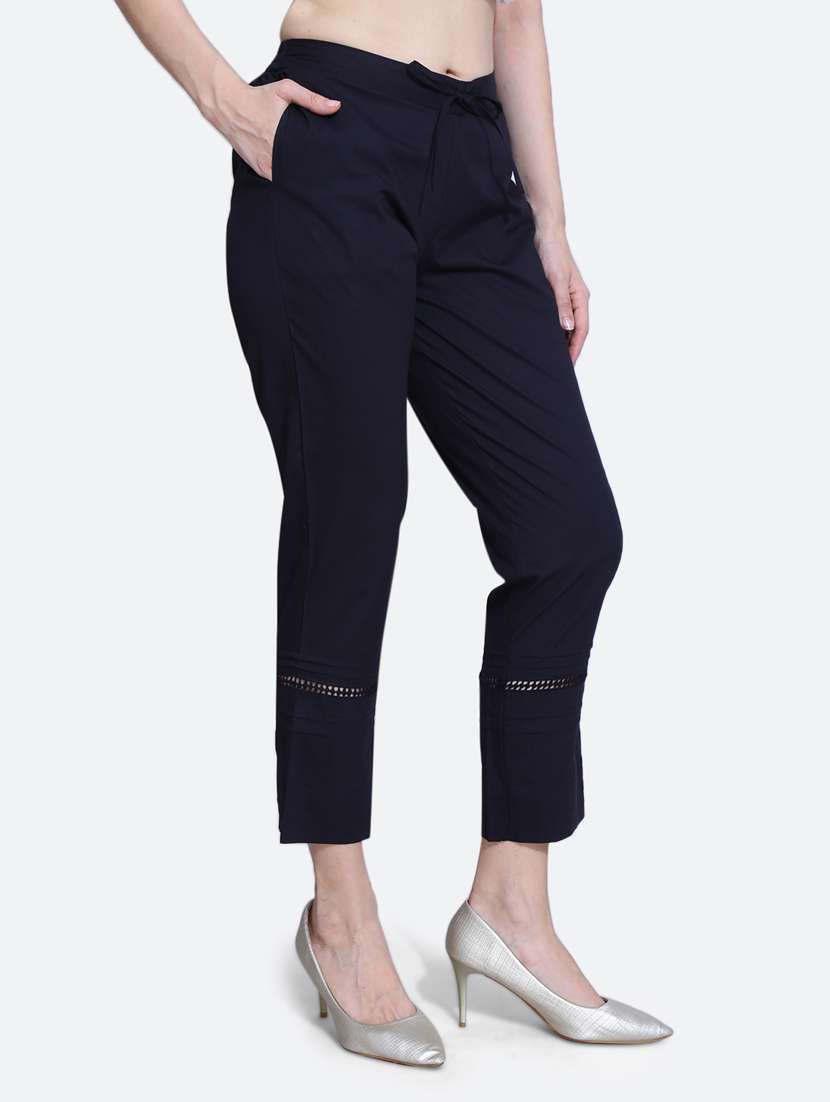 black cotton trousers - 20002562 - Standard Image - 2