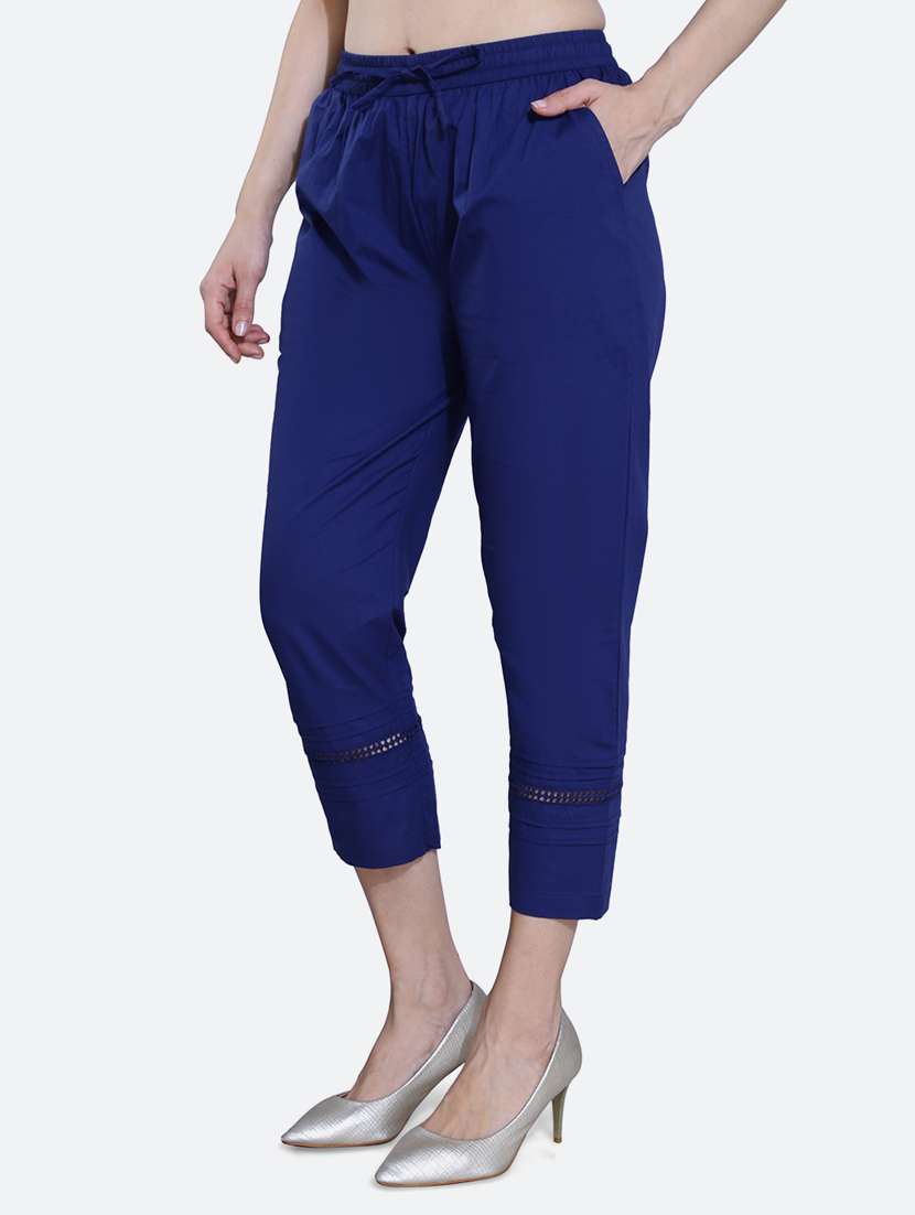 blue cotton trousers - 20002565 - Standard Image - 2