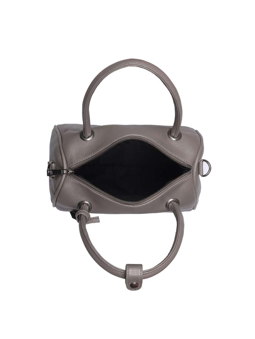 grey leatherette (pu) duffel handbag - 20004741 -  Standard Image - 2