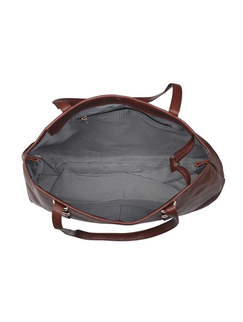 brown leatherette (pu) regular handbag - 20004845 - Standard Image - 2