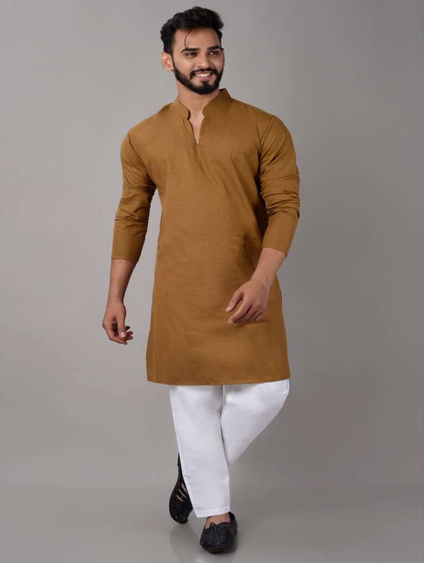brown cotton blend  kurta