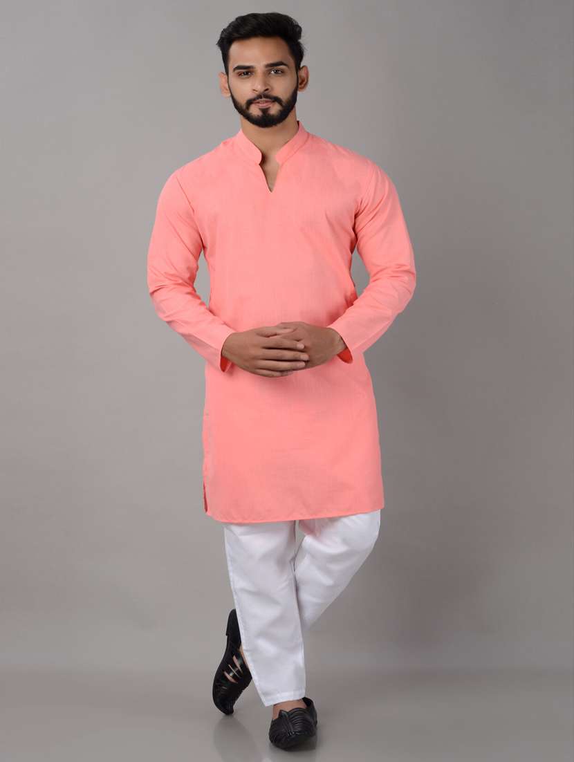 pink cotton blend  kurta